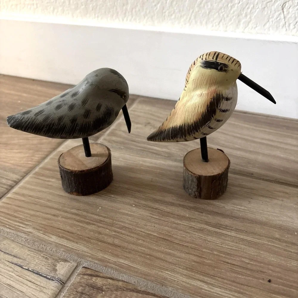 Set Rare Heritage Mint Carved Wooden Birds Decorative Decoy